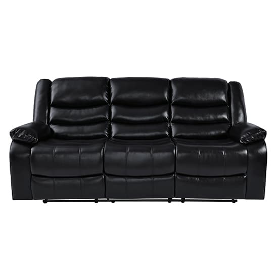 Sorreno Bonded Leather Recliner 3 Seater Sofa In Black_7