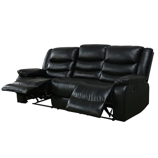 Sorreno Bonded Leather Recliner 3 Seater Sofa In Black_9