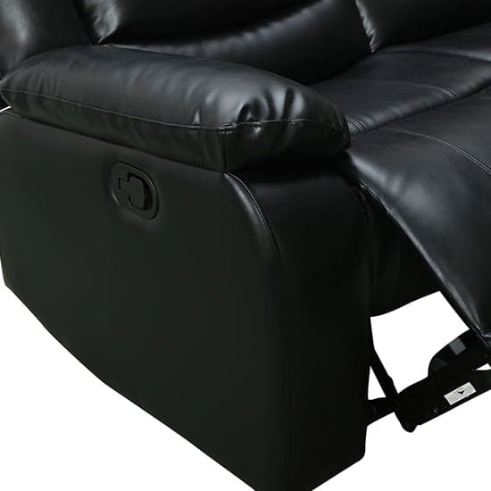 Sorreno Bonded Leather Recliner 3 Seater Sofa In Black_12