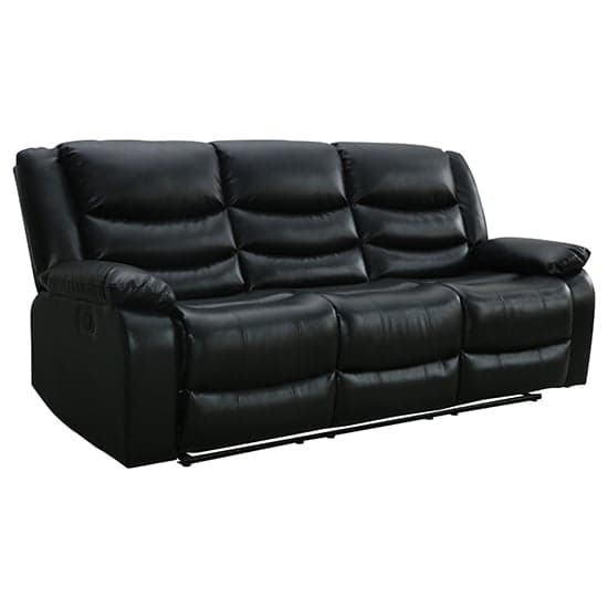 Sorreno Bonded Leather Recliner 3 Seater Sofa In Black_4
