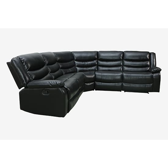 Sorreno Bonded Leather Recliner Corner Sofa In Black Furniture in Fashion