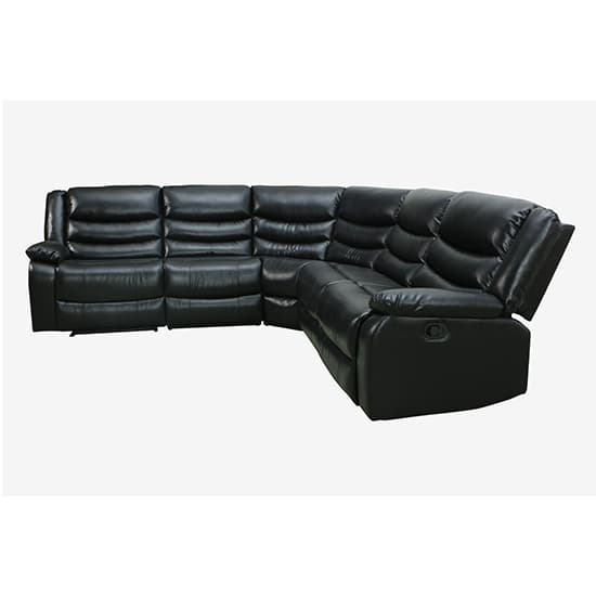 Sorreno Bonded Leather Recliner Corner Sofa In Black_5