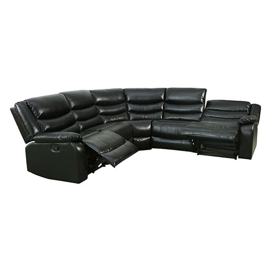 Sorreno Bonded Leather Recliner Corner Sofa In Black_6