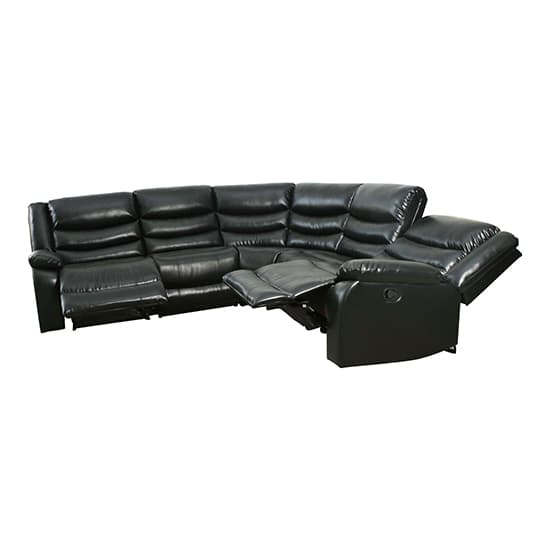 Sorreno Bonded Leather Recliner Corner Sofa In Black Furniture in Fashion
