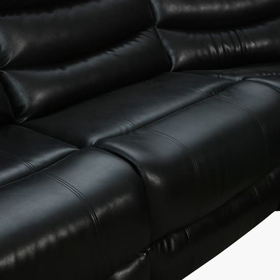 Sorreno Bonded Leather Recliner Corner Sofa In Black Furniture in Fashion
