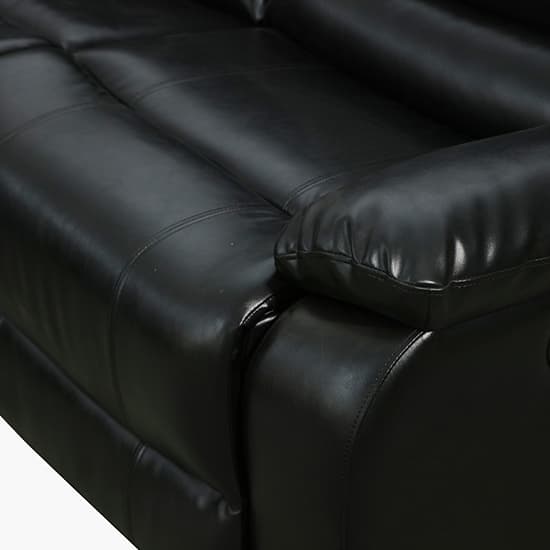 Sorreno Bonded Leather Recliner Corner Sofa In Black Furniture in Fashion