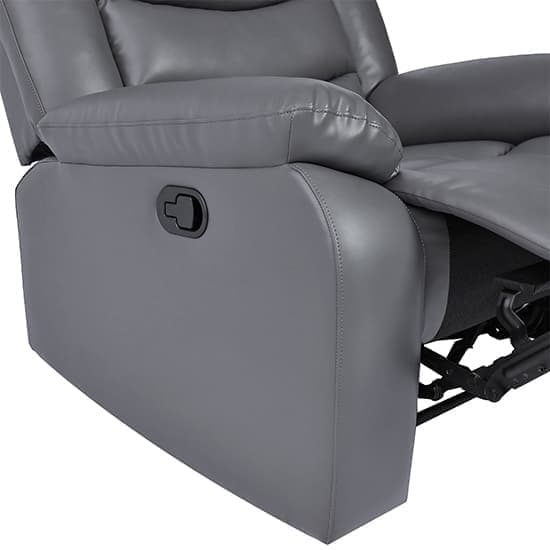 Sorreno Bonded Leather Recliner 1 Seater Sofa In Dark Grey_7