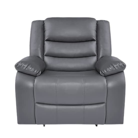 Sorreno Bonded Leather Recliner 1 Seater Sofa In Dark Grey_4