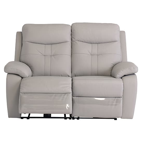 Sotra Fabric Electric Recliner 2 Seater Sofa In Light Grey_1