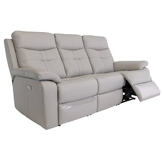 Sotra Fabric Electric Recliner 3 Seater Sofa In Light Grey_2