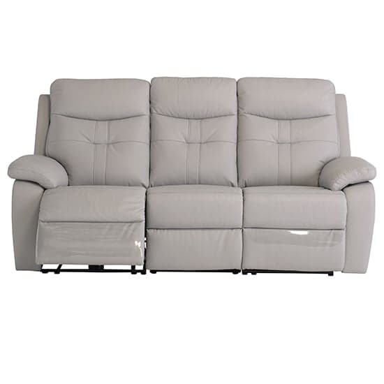 Sotra Fabric Electric Recliner 3 Seater Sofa In Light Grey_3