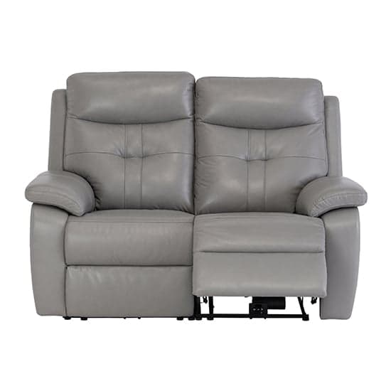 Sotra Faux Leather Electric Recliner 2 Seater Sofa In Grey_4
