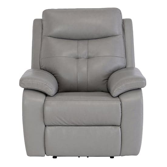 Sotra Faux Leather Electric Recliner Armchair In Grey_3