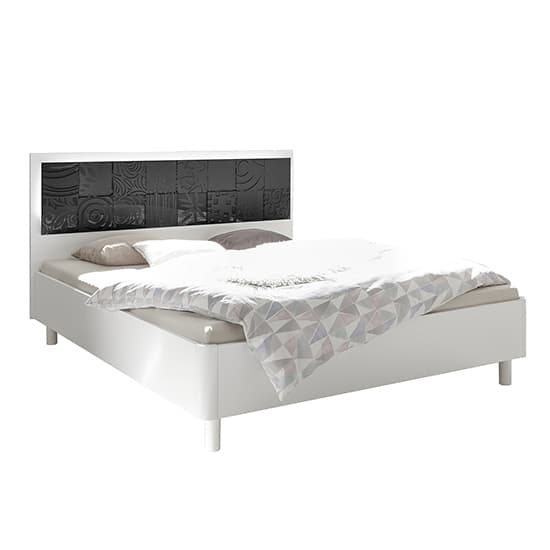 Soxa LED Wooden King Size Bed In Serigraphed Grey_3