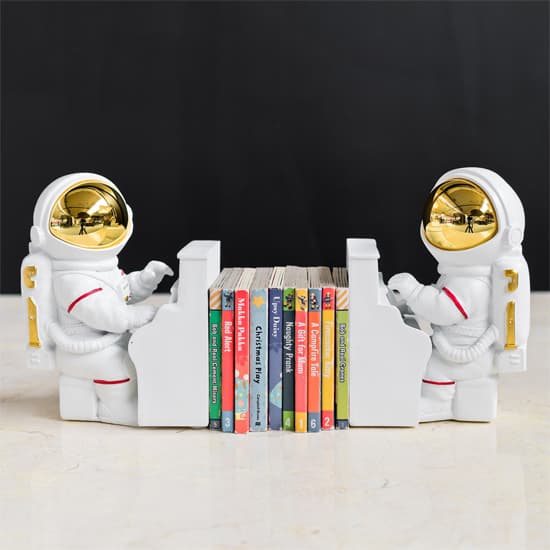 Spaceman Piano Playing Astronaut Book Ends Figurine In Pair_1
