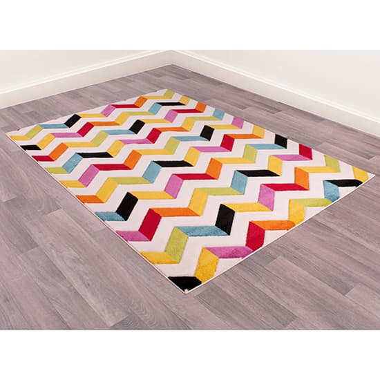 Spectra Carved 120x170cm Coral Rug In Multi-Colour_6