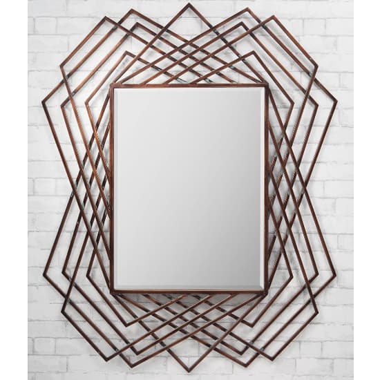 Spectra Rectangular Wall Mirror In Copper Frame_2