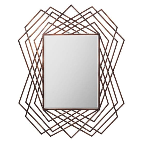 Spectra Rectangular Wall Mirror In Copper Frame_4