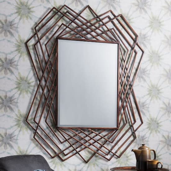 Spectra Rectangular Wall Mirror In Copper Frame_1