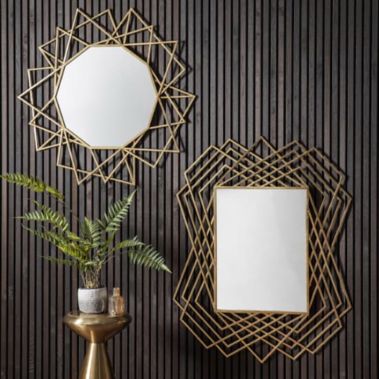 Spectra Round Wall Mirror In Gold Frame_4