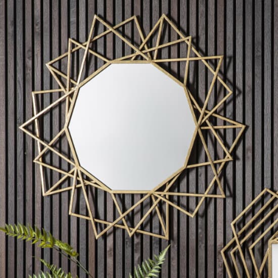 Spectra Round Wall Mirror In Gold Frame_1