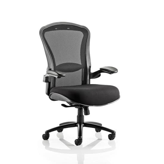 Spencer Modern Home Office Chair In Black With Castors_1
