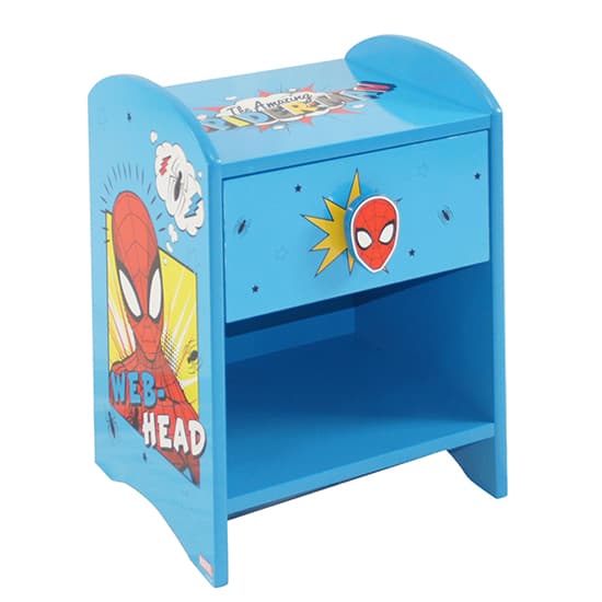 Spider-Man Childrens Wooden Bedside Table In Blue_5
