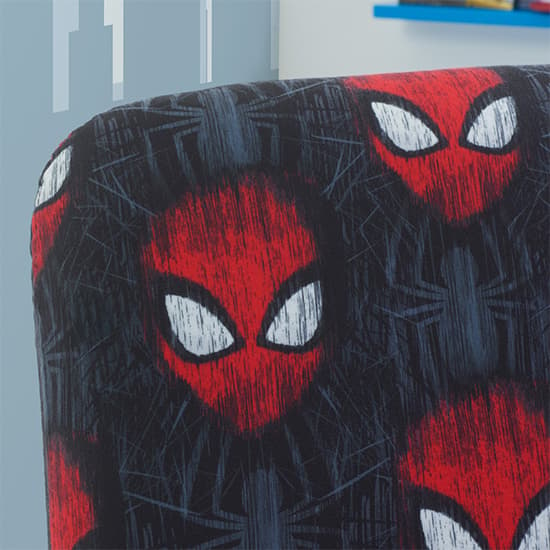 Spider-Man Childrens Fabric Fold Out Bed Chair In Black_5