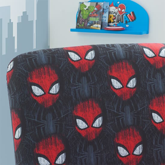 Spider-Man Childrens Fabric Fold Out Bed Chair In Black_6