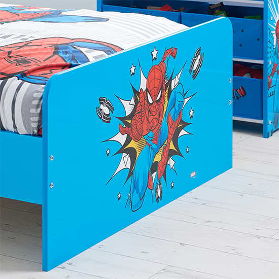 Spider-Man Childrens Wooden Single Bed In Blue_4