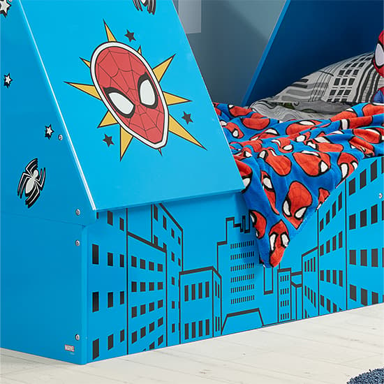 Spider-Man Childrens Wooden Single Tent Bed In Blue_2