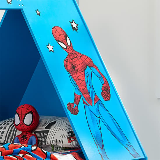 Spider-Man Childrens Wooden Single Tent Bed In Blue_3