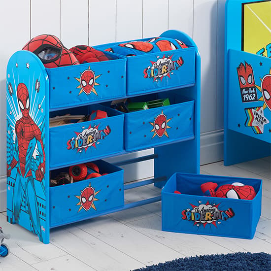 Spider-Man Childrens Wooden Storage Cabinet In Blue_2