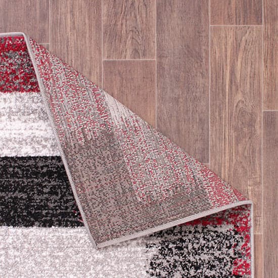 Spirit 120x170cm Mosaic Design Rug In Red And Grey_3