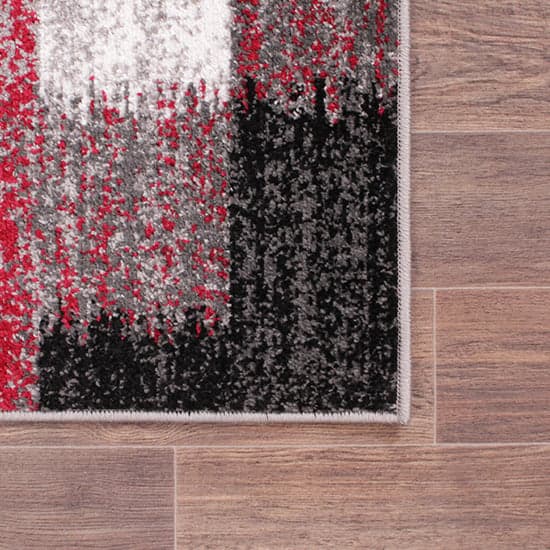 Spirit 120x170cm Mosaic Design Rug In Red And Grey_4
