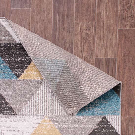 Spirit 120x170cm Triangle Design Rug In Ochre And Teal_3
