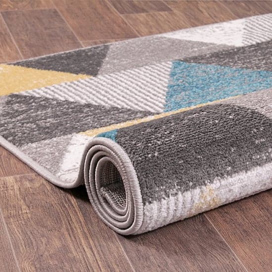 Spirit 60x110cm Triangle Design Rug In Ochre And Teal_2