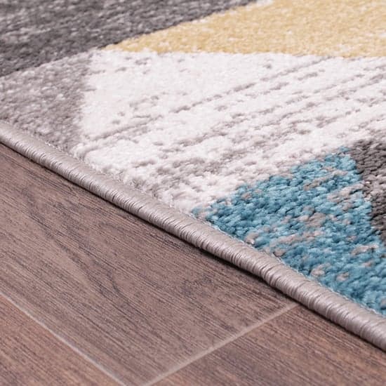 Spirit 60x110cm Triangle Design Rug In Ochre And Teal_5