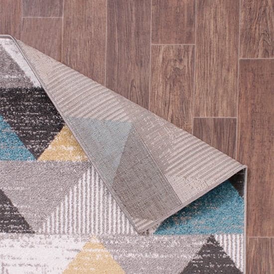 Spirit 80x150cm Triangle Design Rug In Ochre And Teal_3