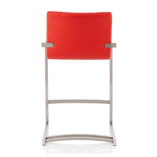 Spproc Red Faux Leather Counter Height Bar Stools In Pair_4