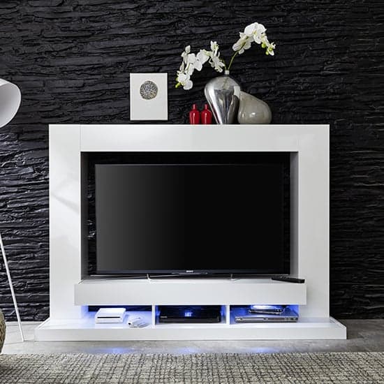 Stamford Entertainment Unit In White Gloss Fronts With Shelving_2
