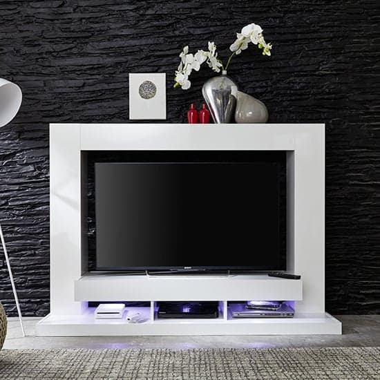 Stamford Entertainment Unit In White Gloss Fronts With Shelving_5