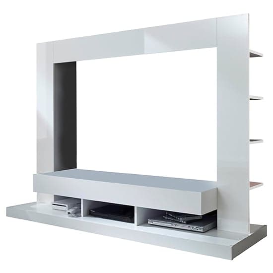 Stamford Entertainment Unit In White Gloss Fronts With Shelving_9