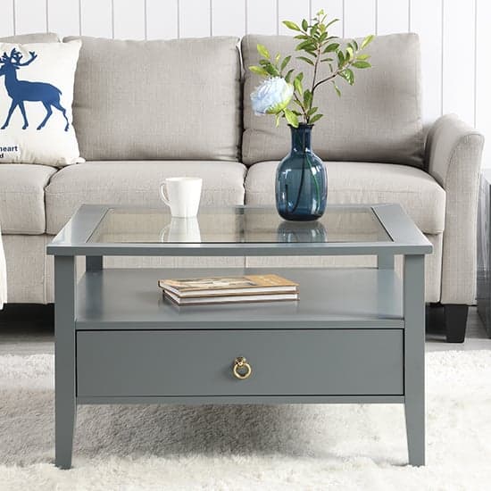 Stanley Square Glass Coffee Table With 2 Drawers In Grey_2