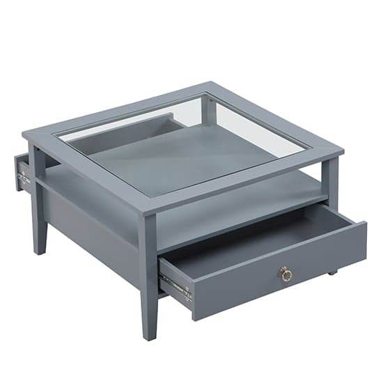 Stanley Square Glass Coffee Table With 2 Drawers In Grey_6