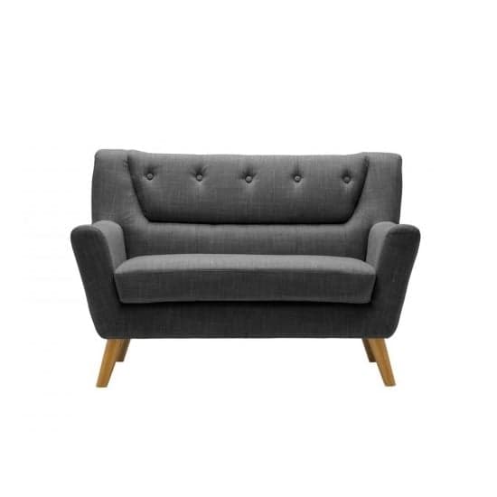Stanwell 2 Seater Sofa In Grey Fabric With Wooden Legs_2