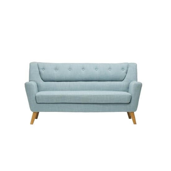 Stanwell 3 Seater Sofa In Duck Egg Blue Fabric With Wooden Legs_2