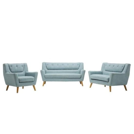 Stanwell 3 Seater Sofa In Duck Egg Blue Fabric With Wooden Legs_4