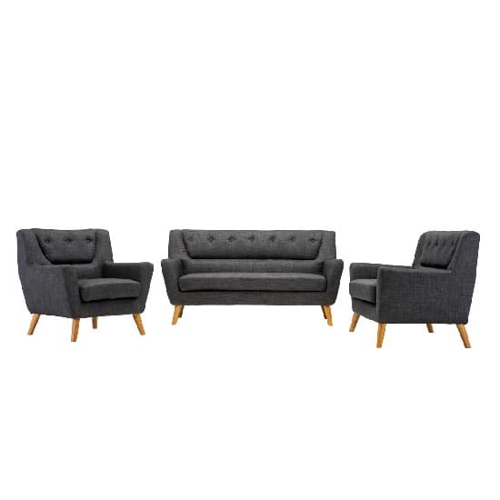 Stanwell 2 Seater Sofa In Grey Fabric With Wooden Legs_4