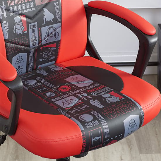 Star Wars Faux Leather Childrens Gaming Chair In Red_5